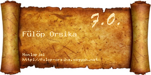 Fülöp Orsika névjegykártya