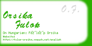 orsika fulop business card